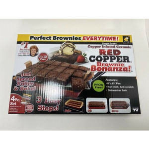 Red Copper Brownie Pan - Non Stick Copper Coated Pan - NEW IN BOX